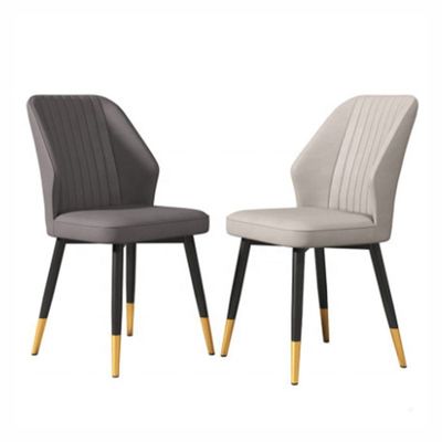 ফরাসি ক্যাফে জন্য সিন্থেটিক চামড়া ধূসর upholstered ডাইনিং চেয়ার