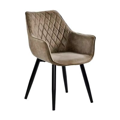 ব্রাউন প্যাচড ডাইনিং চেয়ার ভেলভেট OEM Tufted ভেলভেট ডাইনিং রুম চেয়ার